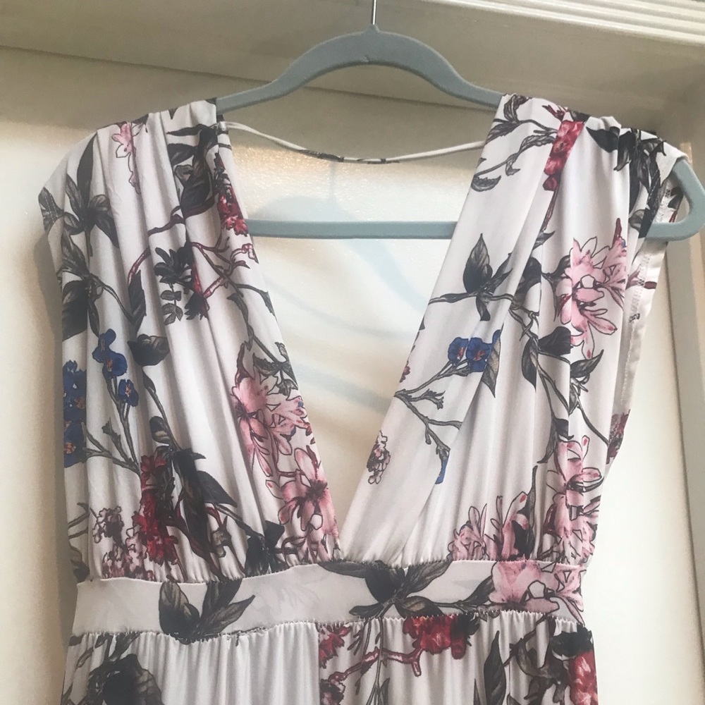 Jumpsuit  floral,drapy,slinky polyester Size M